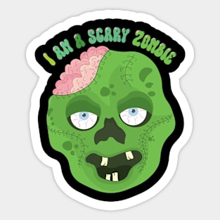 I am a scary Zombie! Halloween Sticker